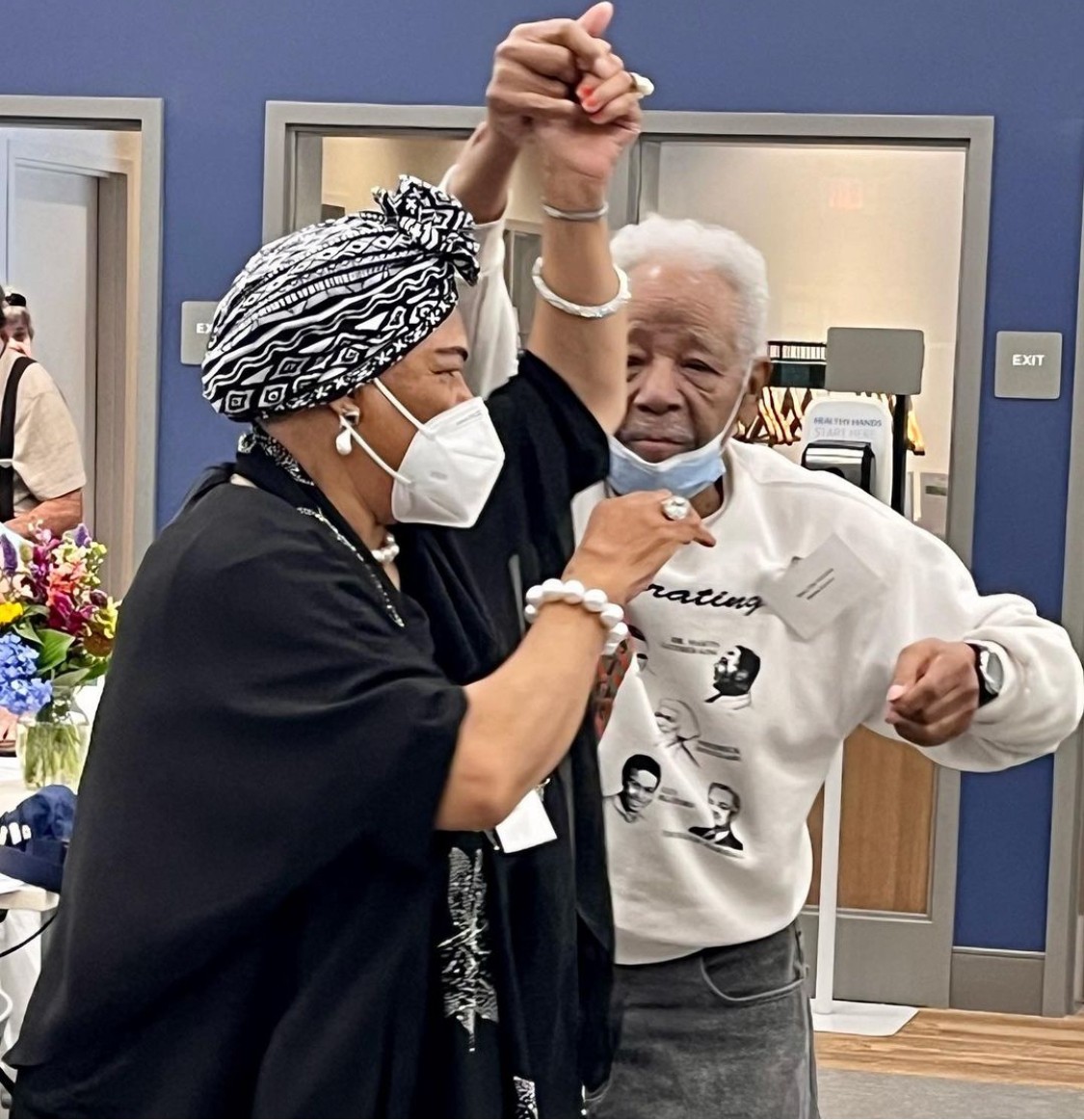 Wake Forest Friendship Cafe clients danced and celebrated the re-opening of the Northern Wake Senior Center!